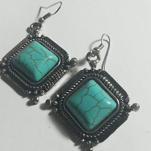 New Genuine Turquoise and Sterling Silver Earrings